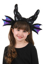 Black Stuffed Dragon Horns Costume Headband - US 6453