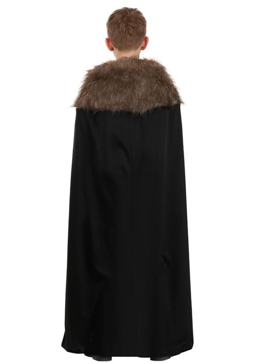 Black Faux Fur Collar Kid's Viking Costume Cape - US 3179