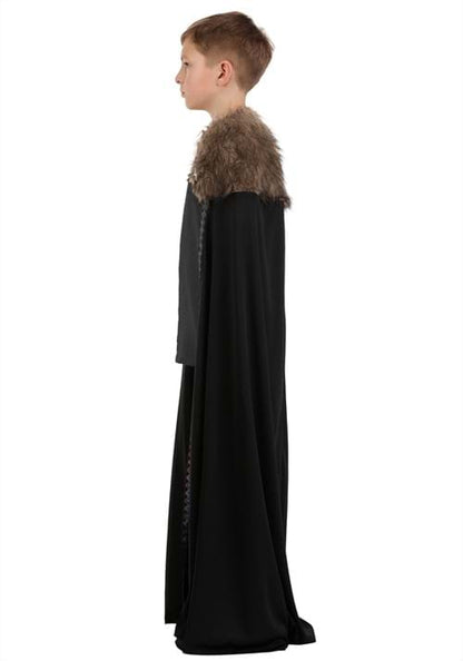 Black Faux Fur Collar Kid's Viking Costume Cape - US 3179