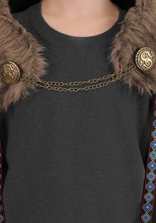 Black Faux Fur Collar Kid's Viking Costume Cape - US 3179