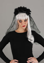Women's Black Gothic Veil Accessory - US 7394