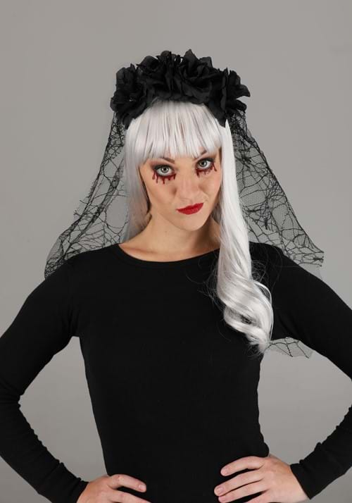 Women's Black Gothic Veil Accessory - US 7394