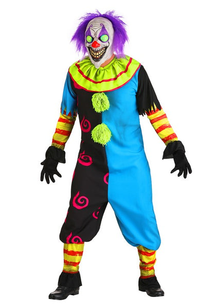 Men's Black Light Scary Premium Clown Costume - US 0759