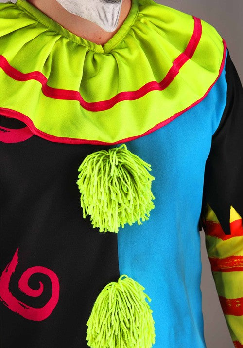 Men's Black Light Scary Premium Clown Costume - US 0759