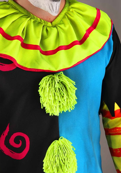Men's Black Light Scary Premium Clown Costume - US 0759