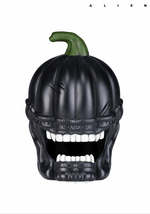 10-Inch Black Light Up Pumpkin Alien Halloween Decoration - US 4498