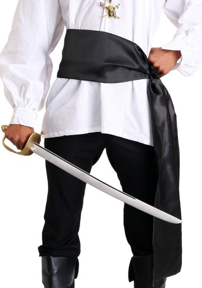 Renaissance Black Costume Accessory Satin Sash - US 7646