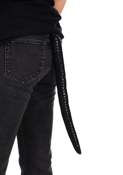 17-Inch Black Sequined Cat Tail Costume Accessory - US 3971