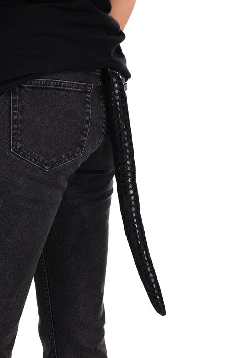 17-Inch Black Sequined Cat Tail Costume Accessory - US 3971