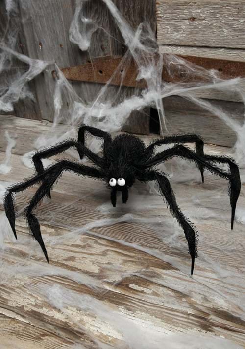 24-Inch Zany Furry Black Spider Decoration - US 3766