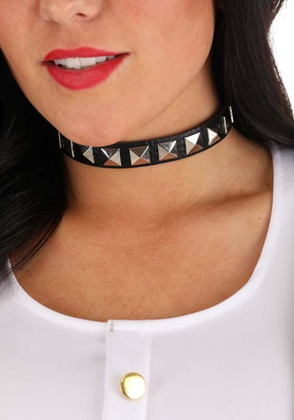 Black Studded Costume Choker Accessory - US 0089