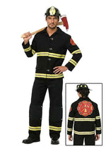 Men's Black Firefighter Uniform Costume - US 4703