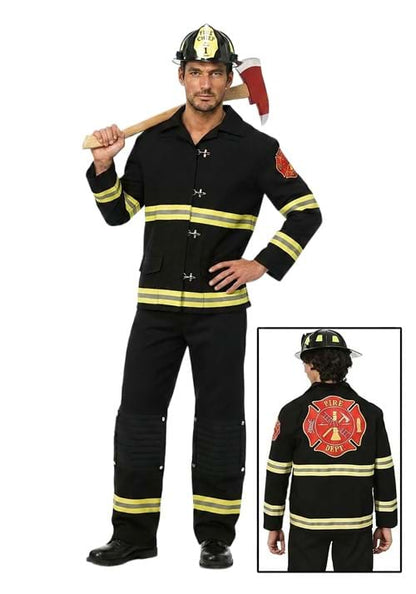 Men's Black Firefighter Uniform Costume - US 4703