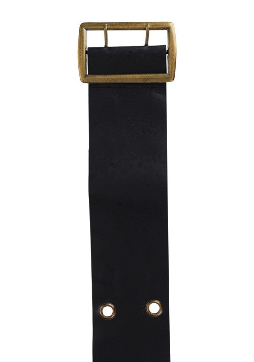 66-Inch Black Vinyl Double Layer Holes Costume Belt - US 8332