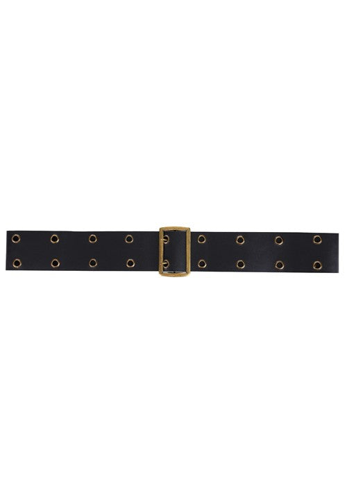 66-Inch Black Vinyl Double Layer Holes Costume Belt - US 8332