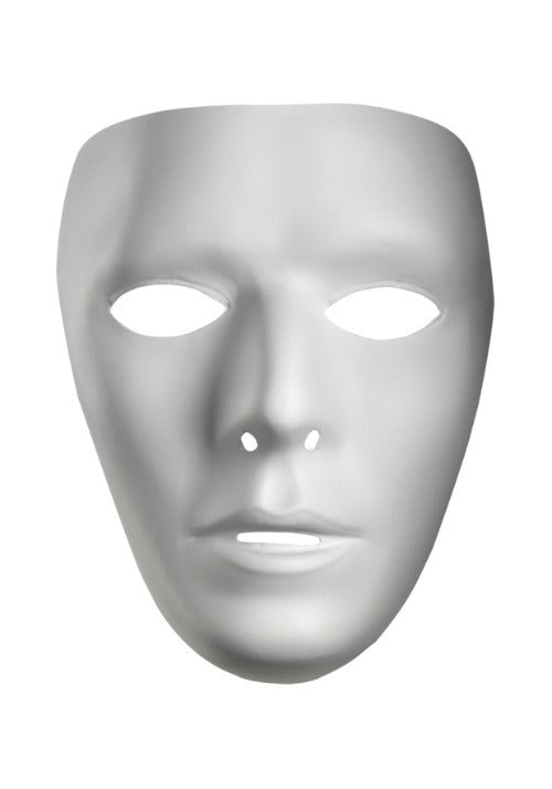 Plain White Male Costume Mask for Adults - US 7036