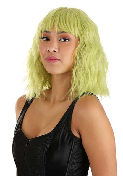 Blonde and Green Wavy Wig for Women - US 3158
