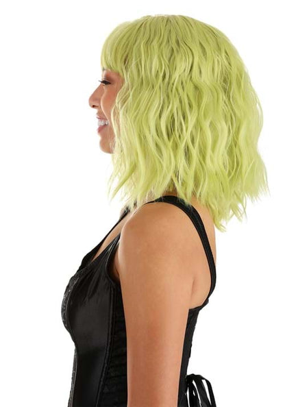 Blonde and Green Wavy Wig for Women - US 3158