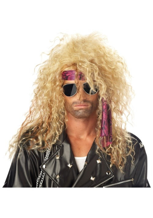 Heavy Metal Blonde Costume Wig for Men - US 8360