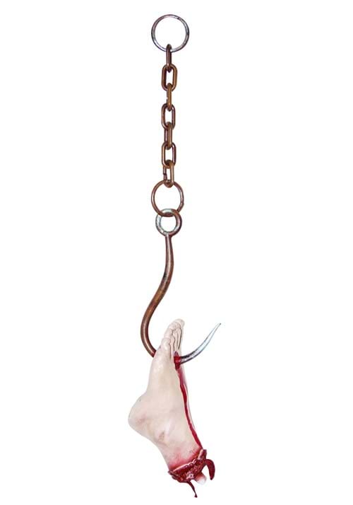 21-Inch Bloody Foot on Hook Prop Decoration - US 8154