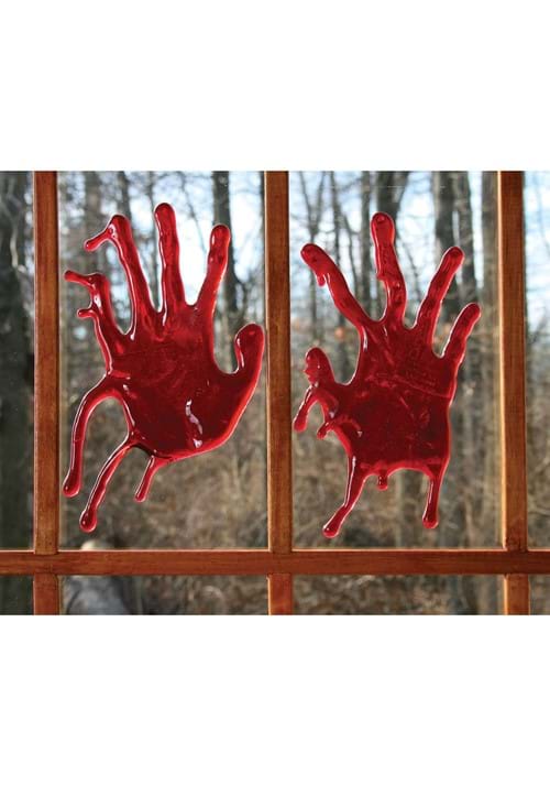 18-Inch Bloody Hand Print Window Cling Decoration - US 9292