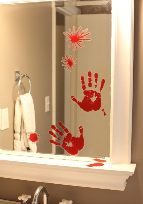 20 Piece Bloody Handprint Halloween Sheet Decoration - US 0609