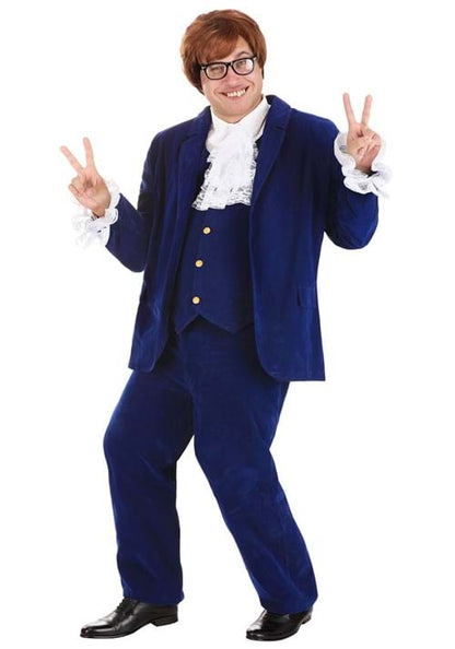 Plus Size Blue Deluxe 60's Swinger Costume for Men - US 7155