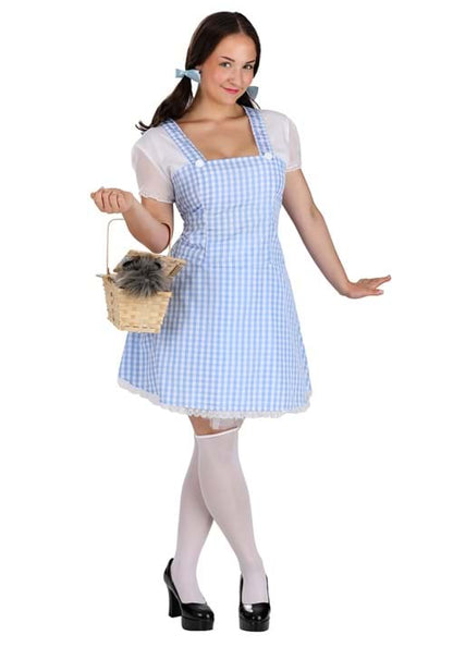 Sexy Blue Gingham Costume Dress for Women - US 4423