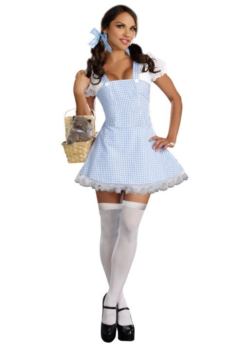 Sexy Blue Gingham Costume Dress for Women - US 4423