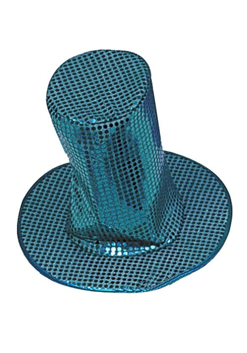 8-Inch Adult Blue Sequin Disco Hat Accessory - US 1557