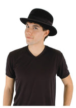 Black Velour Bowler Hat for Men - US 3063