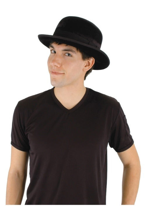 Black Velour Bowler Hat for Men - US 3063