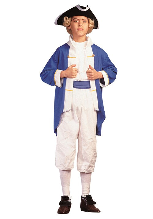Boy's Blue Colonial Captain Costume - US 6988