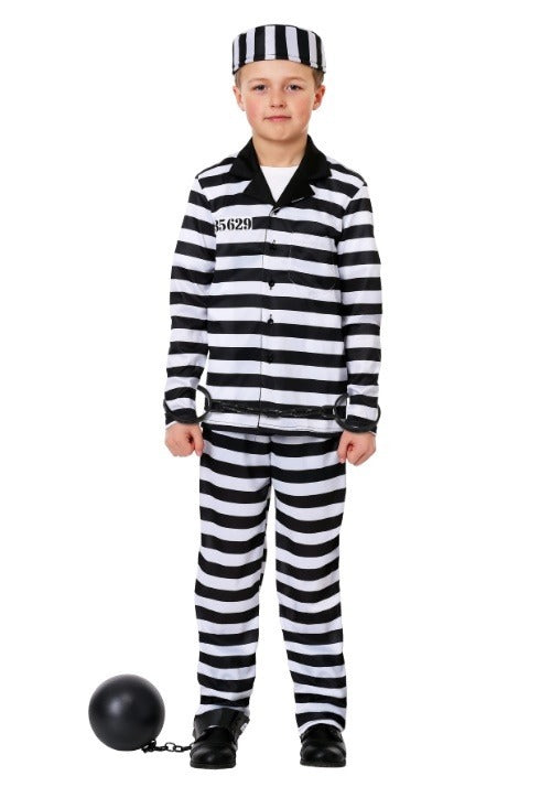 Deluxe Button Down Jailbird Costume for Kids - US 8301