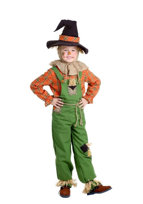 Boy's Green Overalls Scarecrow Costume - US 1637