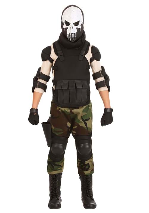 Boys Skull Military Man Costume - US 0122