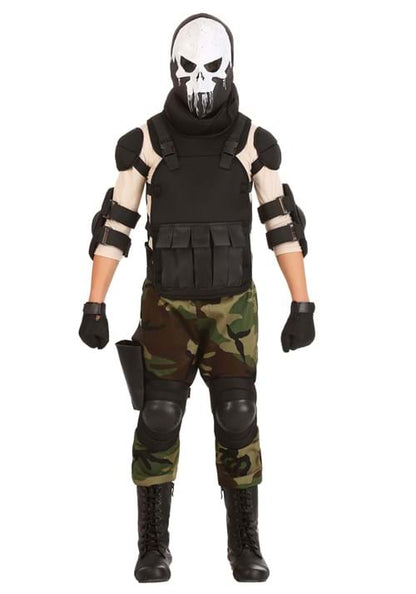 Boys Skull Military Man Costume - US 0122