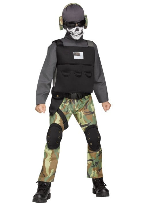 Skull Soldier Costume for Boys - US 0901