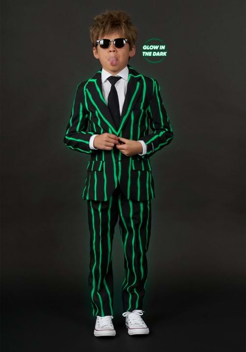 Boys Glow in the Dark Oversized Pinstripe Suit - US 8967