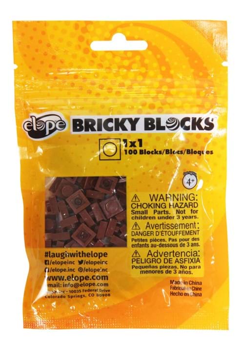 100 Pieces 1x1 Brown Bricky Blocks - US 3211