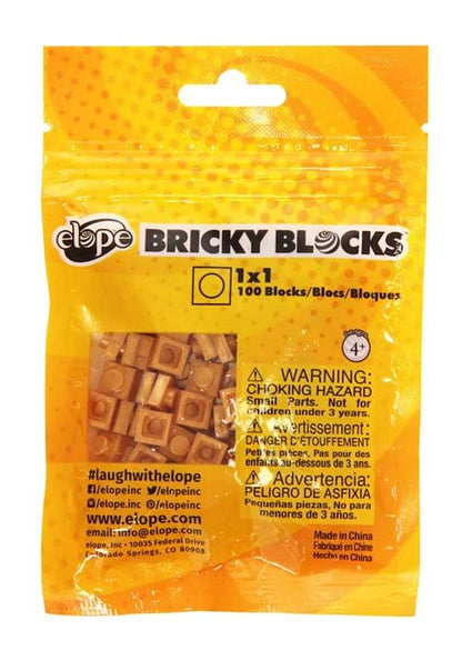 100 Pieces 1x1 Gold Bricky Blocks - US 6536