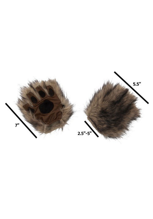 Adult Brown Costume Fingerless Paws - US 7867