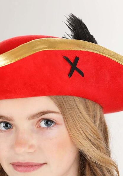 Pirate Red Skull and Crossbones Costume Hat for Kids - US 2515