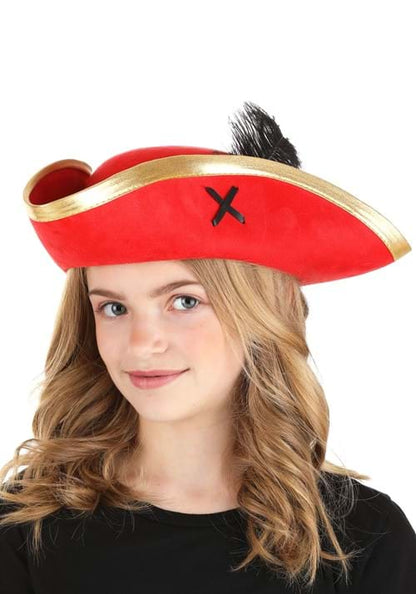 Pirate Red Skull and Crossbones Costume Hat for Kids - US 2515