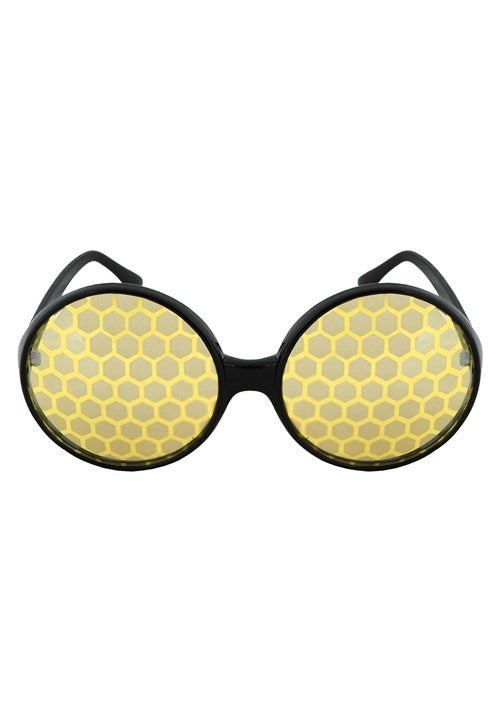 Black & Yellow Bug Eyes Glasses - US 7274