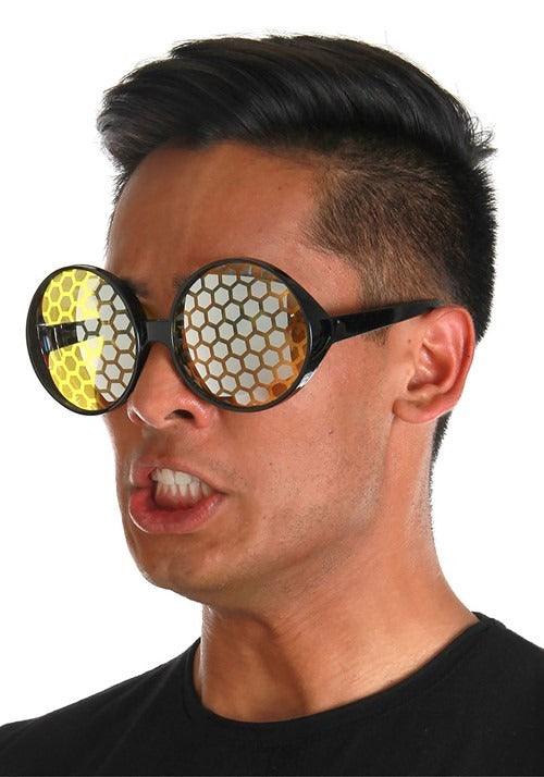 Black & Yellow Bug Eyes Glasses - US 7274