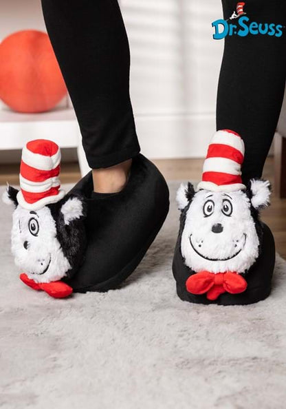 Cat in the Hat 3D Character Adult Slippers - US 0268