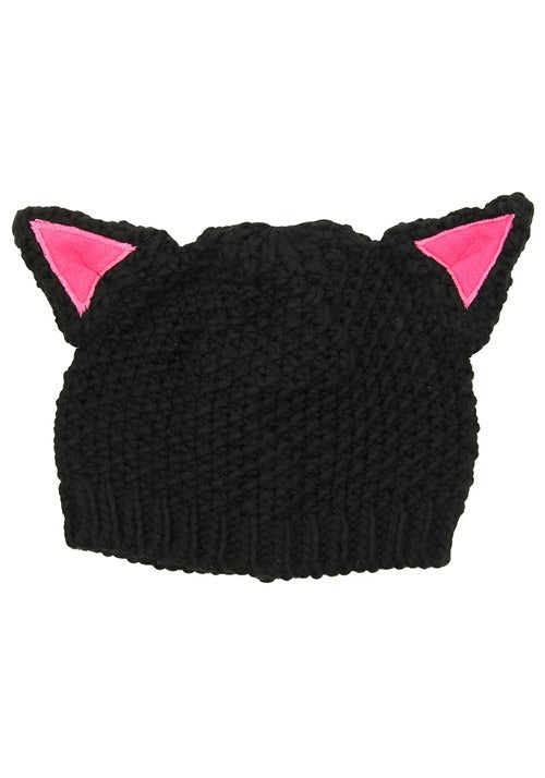 Knitted Black Cat Beanie - US 0414