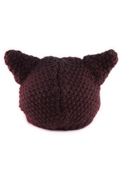 Knitted Black Cat Beanie - US 0414