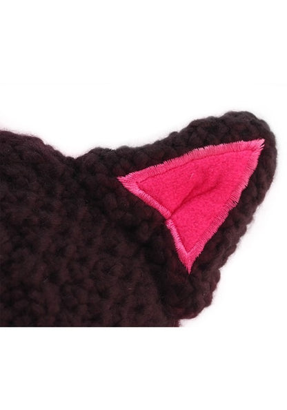 Knitted Black Cat Beanie - US 0414